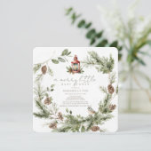 Invitation Serre verte Joyeux petit Baby shower (Debout devant)