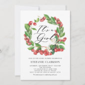 Invitation Serres rouges rustiques de cerises C'est un Baby s (Devant)