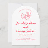 Invitation Serrure de coeur Whimsical Doodle Croquis moderne  (Devant)