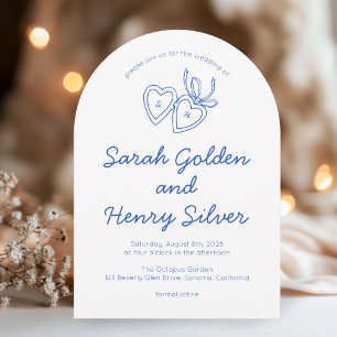 Invitation Serrure de coeur Whimsical Doodle Croquis moderne 