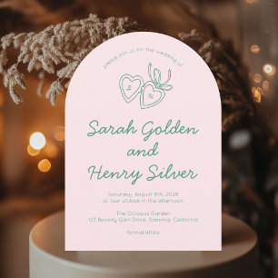 Invitation Serrure de coeur Whimsical Doodle Croquis moderne 