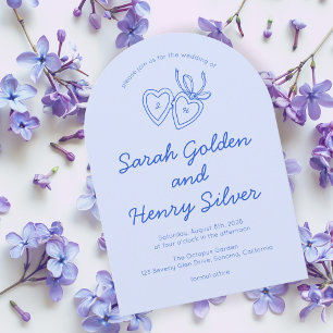 Invitation Serrure de coeur Whimsical Doodle Croquis moderne