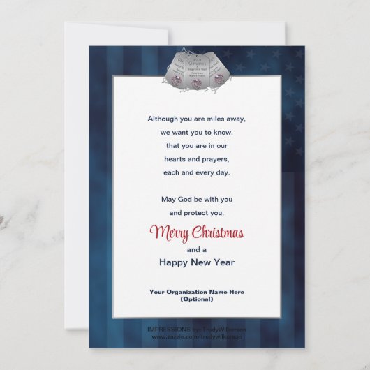 Invitation Serrure militaire de Noël à deux côtés (Dos)