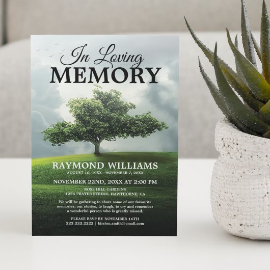 Invitation Service Arborescence | Célébration de la vie au pa