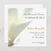Invitation Service commémoratif blanc Calla Floral (Devant / Derrière)