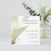 Invitation Service commémoratif blanc Calla Floral (Debout devant)