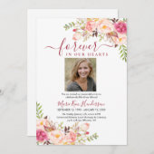 Invitation Service commémoratif Boho Rose Blush Photo (Devant / Derrière)