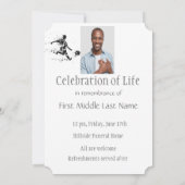 Invitation Service commémoratif Célébration de la vie joueur  (Dos)
