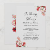 Invitation Service commémoratif Célébration de la vie | Poppy (Devant / Derrière)