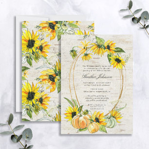 Invitation Service commémoratif Citrouille de tournesol rusti