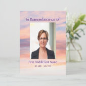 Invitation Service commémoratif coucher du soleil du soir (Debout devant)