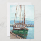 Invitation Service commémoratif de bateau de pêche Watercolor (Devant)