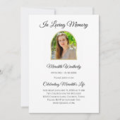 Invitation Service commémoratif de la fête de la vie (Devant)