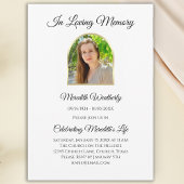 Invitation Service commémoratif de la fête de la vie