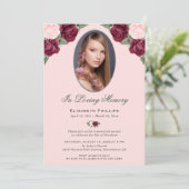 Invitation Service commémoratif de photos florales en argent  (Debout devant)