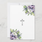 Invitation Service commémoratif de photos florales violettes (Dos)