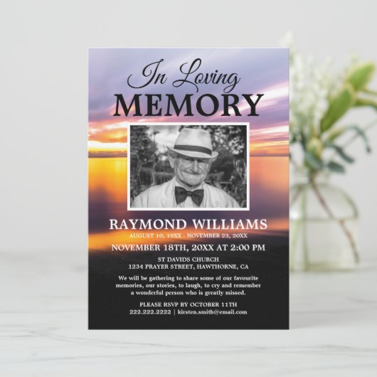 Invitation Service commémoratif de plage | Célébration de la  (Debout devant)