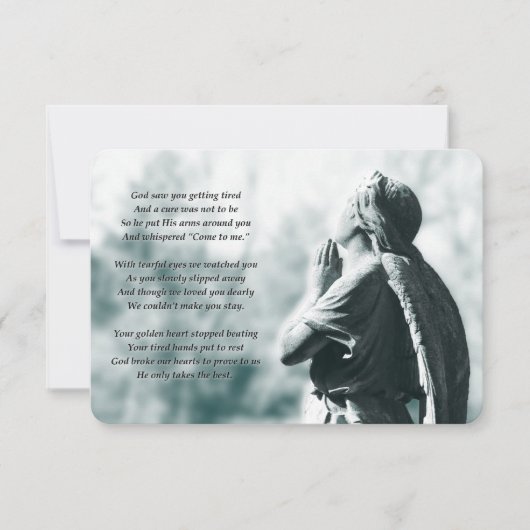 Invitation service commémoratif de prière de l'ange (Devant)