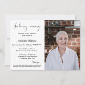 Invitation Service commémoratif, Fête funéraire de la vie (Devant)