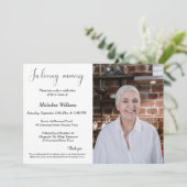 Invitation Service commémoratif, Fête funéraire de la vie (Debout devant)