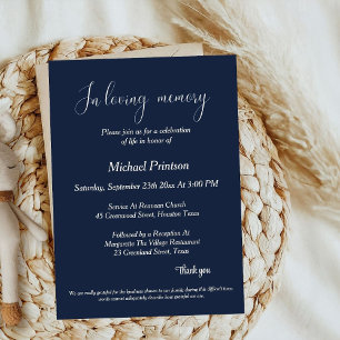 Invitation Service commémoratif, Funérailles, célébration de