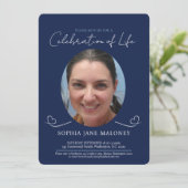 Invitation Service commémoratif funérailles coeur ovale photo (Debout devant)