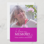 Invitation Service commémoratif funéraire coeur ovale photo r (Dos)