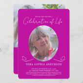 Invitation Service commémoratif funéraire coeur ovale photo r (Devant / Derrière)