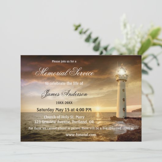 Invitation Service commémoratif funéraire côtier du phare (Debout devant)