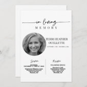 Invitation Service commémoratif funéraire dans Love Memory Sc (Devant / Derrière)