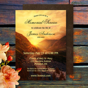 Invitation Service commémoratif funéraire de Mountain Sunset