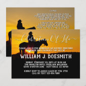 Invitation Service commémoratif funéraire de Sunset Cowboy (Devant / Derrière)