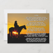 Invitation Service commémoratif funéraire de Sunset Cowboy (Dos)