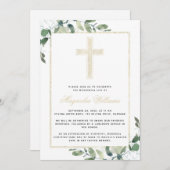 Invitation Service commémoratif Gold Cross Eucalyptus (Devant / Derrière)