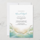 Invitation Service commémoratif Ocean Blue Watercolor Shoreli (Devant)
