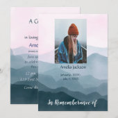 Invitation Service commémoratif Paysage de montagne Invitatio (Devant / Derrière)