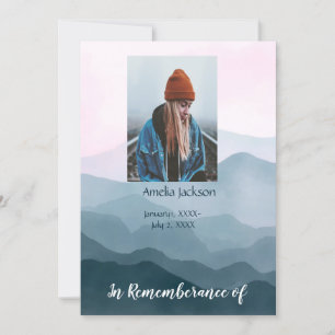 Invitation Service commémoratif Paysage de montagne Invitatio