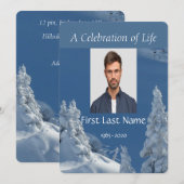 Invitation Service commémoratif personnalisé Beau ski de mont (Devant / Derrière)