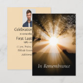 Invitation Service commémoratif personnalisé Beau Sunshine In (Devant / Derrière)