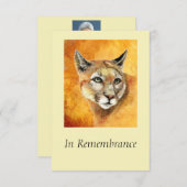 Invitation Service commémoratif personnalisé Cougar Puma Cat (Devant / Derrière)