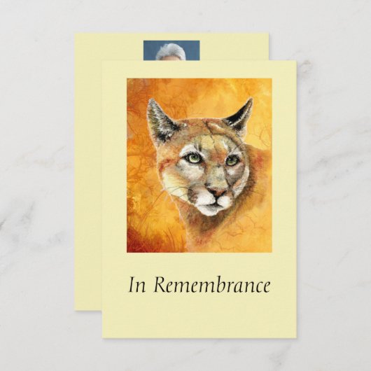 Invitation Service commémoratif personnalisé Cougar Puma Cat (Devant / Derrière)