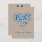 Invitation Service commémoratif personnalisé pour maman (Devant / Derrière)