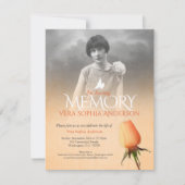 Invitation Service commémoratif photo apricot orange rose fun (Devant)