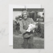 Invitation Service commémoratif photo apricot orange rose fun (Dos)