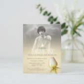 Invitation Service commémoratif photo crème funéraire rose (Debout devant)