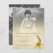 Invitation Service commémoratif photo crème funéraire rose (Devant / Derrière)