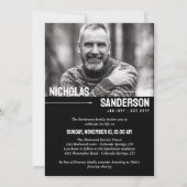 Invitation Service commémoratif photo de typographie moderne (Devant)