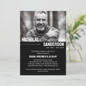 Invitation Service commémoratif photo de typographie moderne (Debout devant)