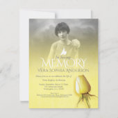 Invitation Service commémoratif photo rose jaune funérailles (Devant)