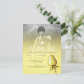 Invitation Service commémoratif photo rose jaune funérailles (Debout devant)